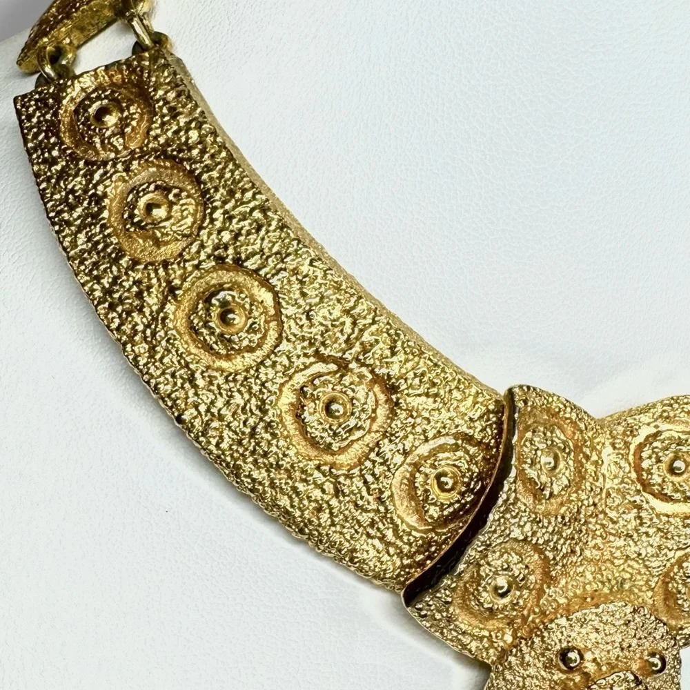 NAPIER 1971 Egyptian Collection Bib Necklace, BOOK PIECE